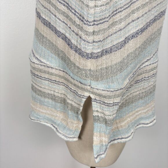 Soft Surroundings Seaside Blue Sand Woven Cotton Pullover Blouse Top Womens Med - Picture 5 of 11